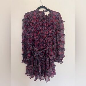 *New w/ tags* Cleobella Rosalia Mini Dress in Bordeaux Floral- Size Medium